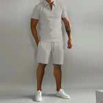 Load image into Gallery viewer, Mens Summer Clothing Set Polo Shirt Casual Loose Short Sleeve Shorts Sports Outfit Gym Beach Wear Comfortable 2 Piece
