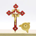 Load image into Gallery viewer, Gold Catholic INRI Budded Wall Crosses Christian Latin Cross Fleuree Prayer Church Decor Hanging Crucifix
