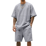 Load image into Gallery viewer, Men's Two-Piece Clothing Set, Loose Round-Neck T-Shirt and Shorts Set, Casual Sportswear, Perfect for Summer
