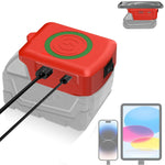 Load image into Gallery viewer, Wireless Charger Adapter for Milwaukee 18V Battery 15W Wireless Charging Adapter for Cell Phone with USB USB-C 2.1A Fast Charge
