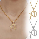 Load image into Gallery viewer, Fashion XO Necklace Cubic Zirconia Letter Pendant Sweater Chain Light Luxury Hip Hop  Party Jewelry Accessories For Men Women
