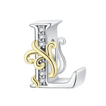 Load image into Gallery viewer, 925 Sterling Silver  A-Z 26 English Letters Retro Fashion Pendant Fit Original Bracelet Charm Beads Necklace Diy Female Jewelry
