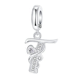 Load image into Gallery viewer, 925 Sterling Silver  A-Z 26 English Letters Retro Fashion Pendant Fit Original Bracelet Charm Beads Necklace Diy Female Jewelry
