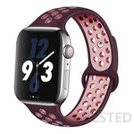 Load image into Gallery viewer, Silicone Strap For Apple Watch Band 45mm 44mm 40mm 49mm 41mm 38mm 42mm Sport bracelet iWatch Ultra 2 Series 9 8 7 6 se for nike
