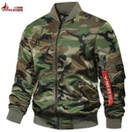 Load image into Gallery viewer, Bomber Jacket Men Winter Autumn College Camouflage Jackets Men Motorcycle Coat Windproof Army Pilot Military Jacket Streetwear
