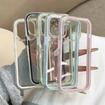 Load image into Gallery viewer, Luxury Candy Color Frame Clear Back Phone Case For iPhone 17 16 15 14 13 12 Pro Max 11 16PLUS 17 Acrylic Shockproof Bumper Cover
