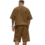 Load image into Gallery viewer, Men's Two-Piece Clothing Set, Loose Round-Neck T-Shirt and Shorts Set, Casual Sportswear, Perfect for Summer
