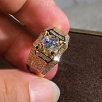 Load image into Gallery viewer, 14K Gold 3 Carats Diamond Ring for Men Rock 14k Gold Jewelry Anillo Esmaltado Silver 925 Jewelry Bague Diamant Bizuteria Rings
