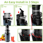 Load image into Gallery viewer, BioloMix 200W Cold Pressed Juicer with 78mm Feed Slot, Crushed Juice Extractor Fits Whole Fruits and Vegetables, Easy to Clean
