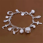 Load image into Gallery viewer, Bracelet European and American Silver Fashion Thirteen Pendant Bracelet Women's Multi-Element Jewelry Simple Style Bracelet Whol

