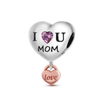 Load image into Gallery viewer, Original 925 Sterling Silver Charms Heart Bead Love Mom Pendant Fit Original Bracelet For Women DIY Jewelry Mother's Day Gift
