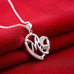 Load image into Gallery viewer, 925 Sterling Silver Fashion Mom AAA Zircon Charm Loves Heart Necklace &amp; Pendant Mother's Day Gift For Mum
