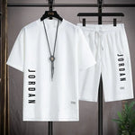 Load image into Gallery viewer, Men's Summer Clothing Brand Fashionable Casual T-Shirt + Shorts Set Daily Casual Training Shirt Comfortable Summer Men's Outfit
