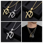 Load image into Gallery viewer, Fashion XO Necklace Cubic Zirconia Letter Pendant Sweater Chain Light Luxury Hip Hop  Party Jewelry Accessories For Men Women
