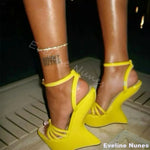 Load image into Gallery viewer, Open Toe Strange Style Heels Sandals Women Sexy T-Strap Solid Round Toe Street Party Sandals New Candy Color Sweet Hotties Shoes
