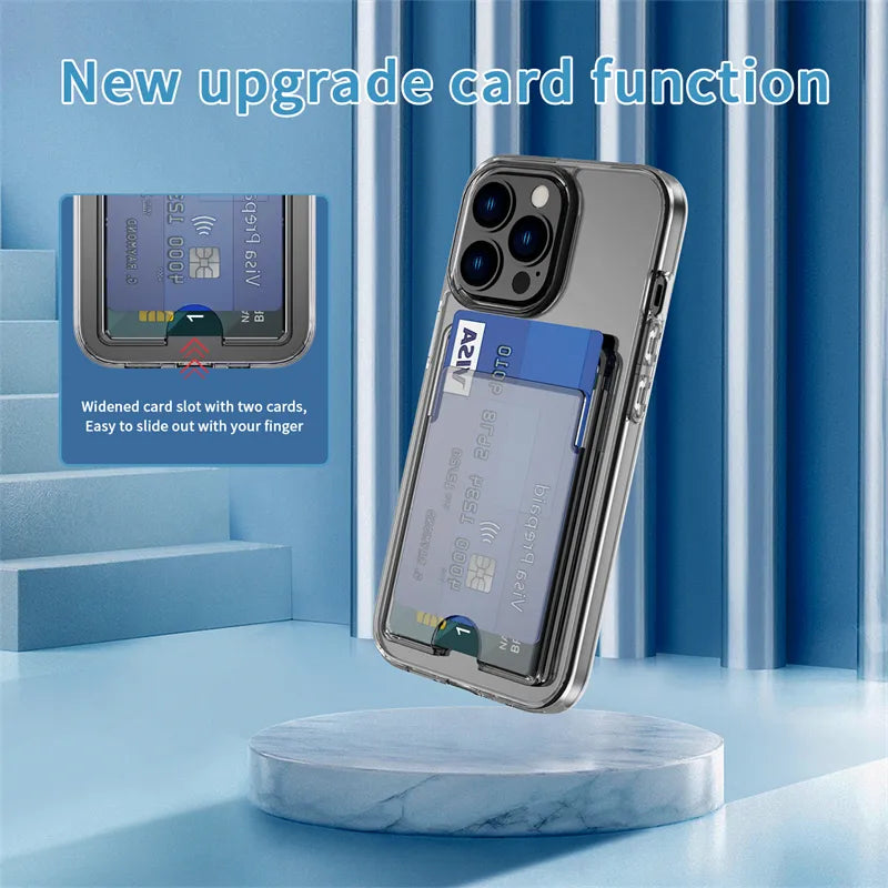 Luxury Transparent Card Slot Holder Wallet Case