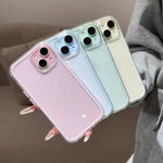 Load image into Gallery viewer, Luxury Candy Color Frame Clear Back Phone Case For iPhone 17 16 15 14 13 12 Pro Max 11 16PLUS 17 Acrylic Shockproof Bumper Cover
