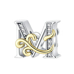 Load image into Gallery viewer, 925 Sterling Silver  A-Z 26 English Letters Retro Fashion Pendant Fit Original Bracelet Charm Beads Necklace Diy Female Jewelry

