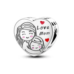 Load image into Gallery viewer, Original 925 Sterling Silver Charms Heart Bead Love Mom Pendant Fit Original Bracelet For Women DIY Jewelry Mother's Day Gift
