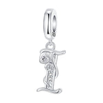Load image into Gallery viewer, 925 Sterling Silver  A-Z 26 English Letters Retro Fashion Pendant Fit Original Bracelet Charm Beads Necklace Diy Female Jewelry
