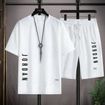 Load image into Gallery viewer, Men's Summer Clothing Brand Fashionable Casual T-Shirt + Shorts Set Daily Casual Training Shirt Comfortable Summer Men's Outfit
