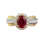 Load image into Gallery viewer, 6x8MM Ruby Full Diamond Ring S925 Pure Silver Jewelry Wedding Engagement Party Anniversary Birthday Gift
