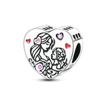 Load image into Gallery viewer, Original 925 Sterling Silver Charms Heart Bead Love Mom Pendant Fit Original Bracelet For Women DIY Jewelry Mother's Day Gift

