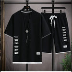 Load image into Gallery viewer, Men's Summer Clothing Brand Fashionable Casual T-Shirt + Shorts Set Daily Casual Training Shirt Comfortable Summer Men's Outfit
