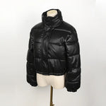 Load image into Gallery viewer, Winter Parka Coat Women's Jacket Thick Warm Women Fashion Black PU Leather Coats Women Elegant Zipper Faux Leather Jackets Tops
