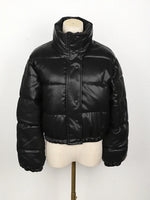 Load image into Gallery viewer, Winter Parka Coat Women's Jacket Thick Warm Women Fashion Black PU Leather Coats Women Elegant Zipper Faux Leather Jackets Tops
