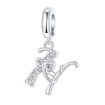 Load image into Gallery viewer, 925 Sterling Silver  A-Z 26 English Letters Retro Fashion Pendant Fit Original Bracelet Charm Beads Necklace Diy Female Jewelry
