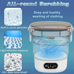 Load image into Gallery viewer, Mini Portable Washer Foldable 15L High-Capacity Spin Basket for Underwear Pants &amp; Socks with Hidden Drainage Pipe
