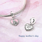 Load image into Gallery viewer, Original 925 Sterling Silver Charms Heart Bead Love Mom Pendant Fit Original Bracelet For Women DIY Jewelry Mother's Day Gift
