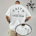 Load image into Gallery viewer, Faith Over Fear Pattern T-shirt for Man High Grade Pure Cotton Short Sleeve Top Summer Male Daily Casual Fashion Breathable Tees
