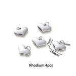 Load image into Gallery viewer, 4pcs/lot 14K 18K Gold Plated Heart Charm with Jump Ring Necklace Making Supplies Solid Love Pendant For DIY Jewelry Accessories
