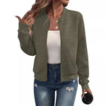 Load image into Gallery viewer, Coat women 2026 casual Autumn Winter New solid color lantern sleeve zipper baseball collar casual coat women's clothing
