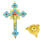Load image into Gallery viewer, Gold Catholic INRI Budded Wall Crosses Christian Latin Cross Fleuree Prayer Church Decor Hanging Crucifix
