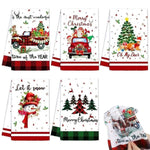 Load image into Gallery viewer, 5 Pieces Christmas-themed Kitchen Towels Christmas Festive Dishcloth Cartoon Santa Claus Elk Snowman Gnome Christmas Towels
