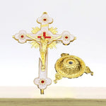 Load image into Gallery viewer, Gold Catholic INRI Budded Wall Crosses Christian Latin Cross Fleuree Prayer Church Decor Hanging Crucifix
