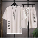 Load image into Gallery viewer, Men's Summer Clothing Brand Fashionable Casual T-Shirt + Shorts Set Daily Casual Training Shirt Comfortable Summer Men's Outfit
