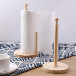Load image into Gallery viewer, 1pc Wooden Standing Paper Towel Holder - Kitchen &amp; Restaurant Roll Dispenser
