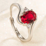 Load image into Gallery viewer, New S925 Sterling Silver Ring Ruby Classic Ring Adjustable as Engagement Jewelry Gift for Women
