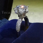 Load image into Gallery viewer, Engagement Wedding Band Rings for Women 3ct Lab Diamond Ring 925 Sterling Silver Female Finger Ring
