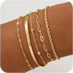 Load image into Gallery viewer, Gold Bracelets for Women, Elegant Adjustable 14K Gold Plated Trendy Minimalist Dainty Bracelet for Everyday Wear
