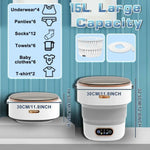 Load image into Gallery viewer, Mini Portable Washer Foldable 15L High-Capacity Spin Basket for Underwear Pants &amp; Socks with Hidden Drainage Pipe
