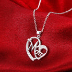 Load image into Gallery viewer, 925 Sterling Silver Fashion Mom AAA Zircon Charm Loves Heart Necklace &amp; Pendant Mother's Day Gift For Mum
