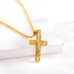 Load image into Gallery viewer, High - Quality 24K AU9999 Gold Cross Necklace for Men &amp; Women, 45cm Long, Fashion - forward
