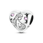 Load image into Gallery viewer, Original 925 Sterling Silver Charms Heart Bead Love Mom Pendant Fit Original Bracelet For Women DIY Jewelry Mother's Day Gift
