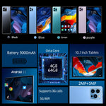 Load image into Gallery viewer, 2024 Top selling 10.1-inch Tablet with 4GB RAM 64GB ROM, Android 11 System Tablet Song Player Global Version Tablet 5000 mAh
