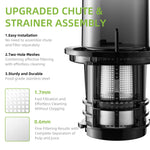 Load image into Gallery viewer, BioloMix 200W Cold Pressed Juicer with 78mm Feed Slot, Crushed Juice Extractor Fits Whole Fruits and Vegetables, Easy to Clean
